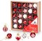 1 Inch Mini Red & White Peppermint Glass Ball Christmas Ornaments Set of 25 Balls | Miniature Christmas Tree Ornaments |